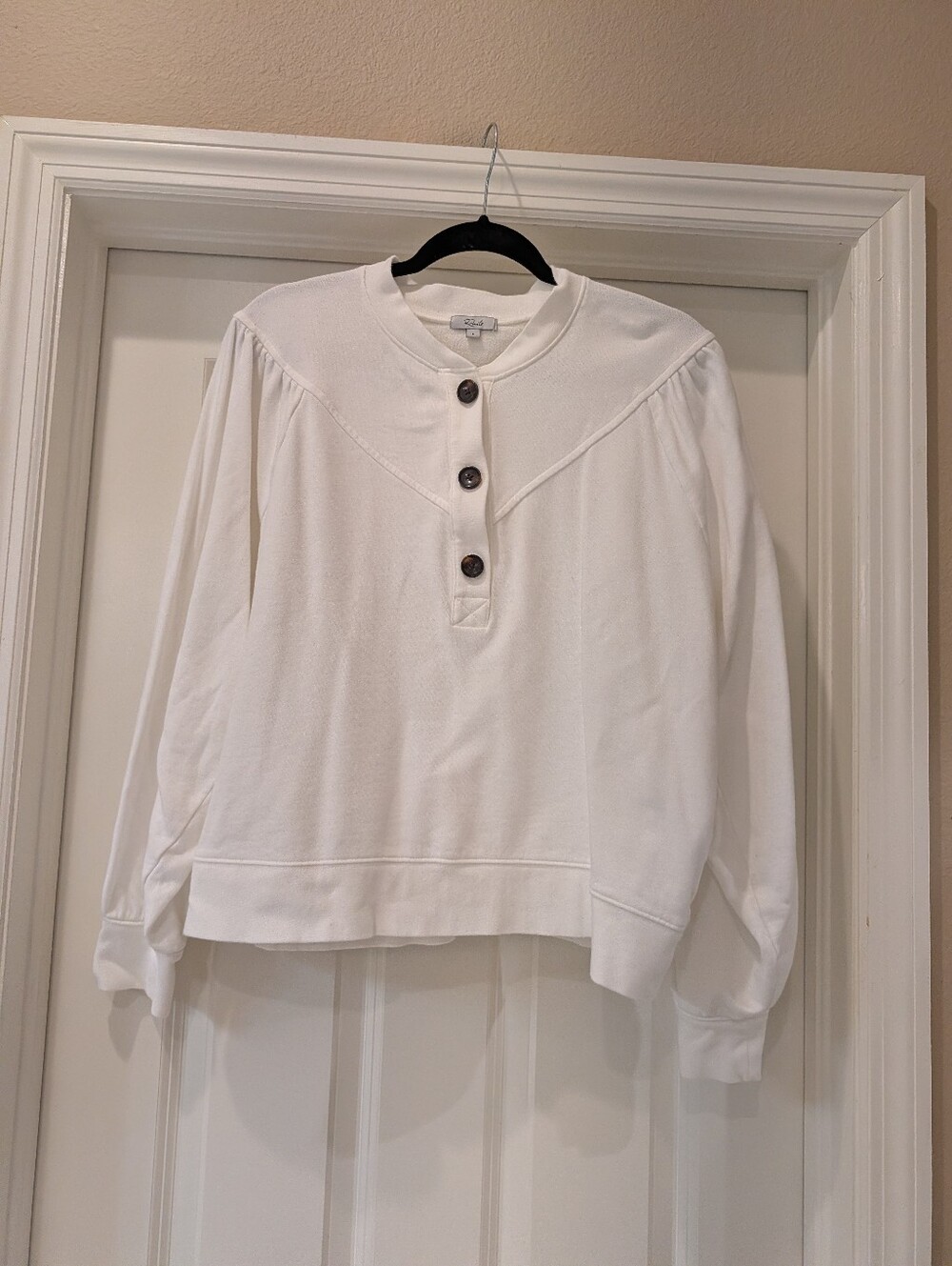 Rails White Cotton Pullover Sweatshirt Size Large